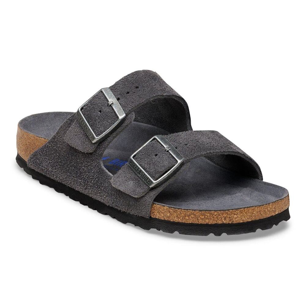 Birkenstock Arizona Soft Footbed Suede Leather in Charcoal Tonal - 7